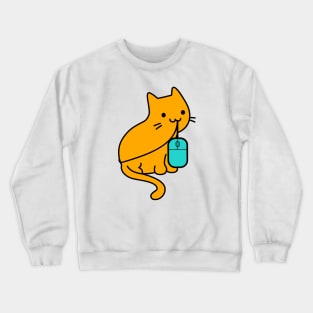 cat gamer and mouse Crewneck Sweatshirt